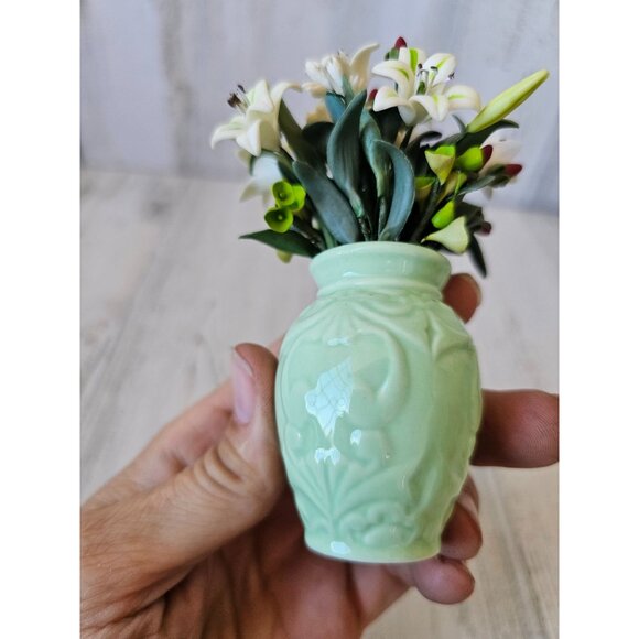 Willitts shades of Jade forget me nots flower bouquet 82042 tulips pot unique mi - Picture 10 of 11